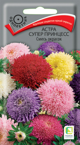 Астра супер принцесс Смесь окрасок
