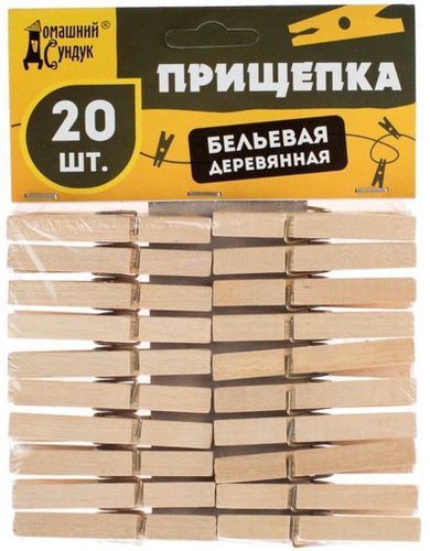 Прищепка Усиленная деревянная 20шт/уп дс-143