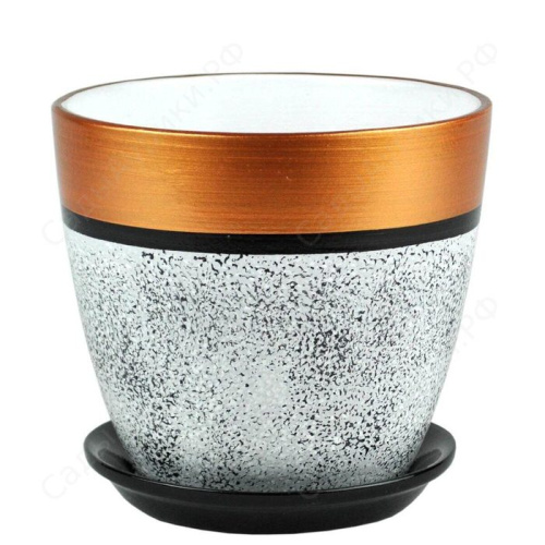 Горшок Роспись бутон полоса бронз 21см