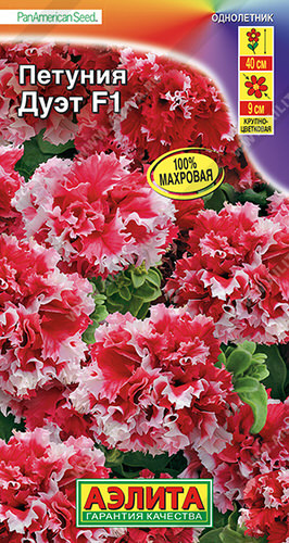 Петуния Дуэт F1 крупноцветковая каскадная махровая 
