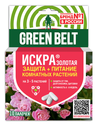 Искра Золотая ПАЛОЧКИ для защиты Комнатных растений 10шт/48