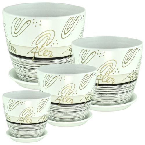 Горшок Роспись бутон полоски флер 3.2л 3 из 3х 18см