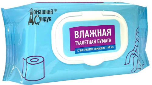 Влажная туалетная бумага с экстрактом ромашки ДС 60шт/уп (клапан)