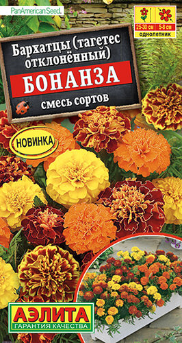 Бархатцы отклоненные Бонанза, смесь окрасок