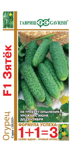Огурец Зятек F1 серия 1+1