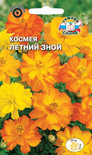 Космея Летний зной (желто-оранжевая смесь)