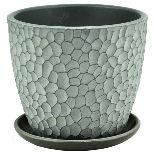 Горшок бутон манго серый N3  d14см 2.15л