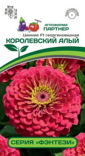 Цинния Фэнтези F1 Королевский Алый