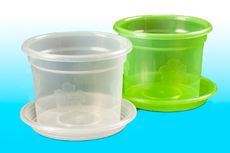 Кашпо с поддоном "Орхидея"-2 прозрачное 1.9л