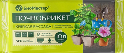 Почвобрикет Крепкая рассада 10л
