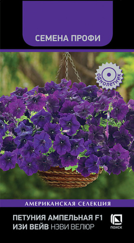 Петуния Изи вейв F1 Нэви Велюр ампельная 