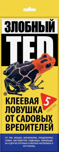 Клеевая ловушка от сад. вред.5 пластин Злобный ТЭД 