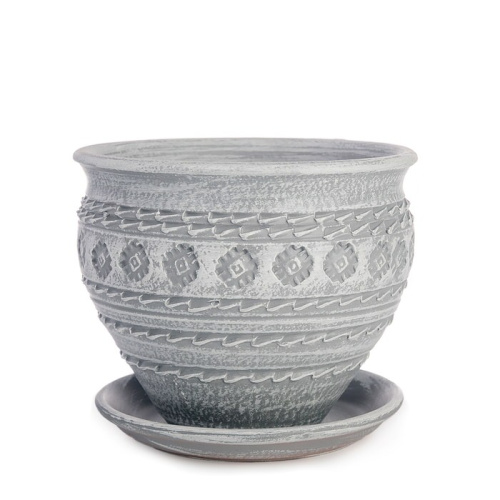 Горшок Кружева серые чугунок d16h13см 1.4л