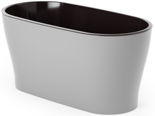 Горшок цв. "Лея" 4л овальный двойной (с автополивом) серый									