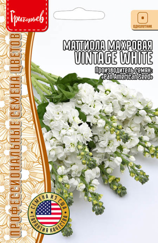 Маттиола Vintage White F1 махровая