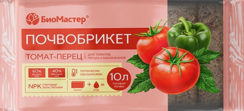 Почвобрикет Томат и перец 10л