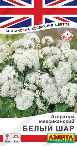 Агератум Белый шар мексиканский Британская коллекция цветов
