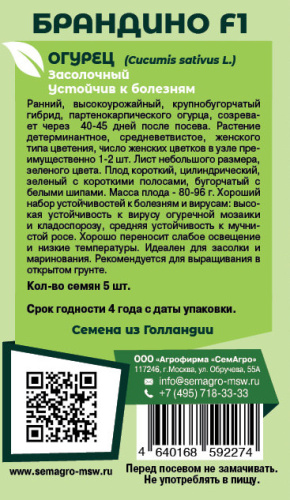 Огурец Брандино F1 о
