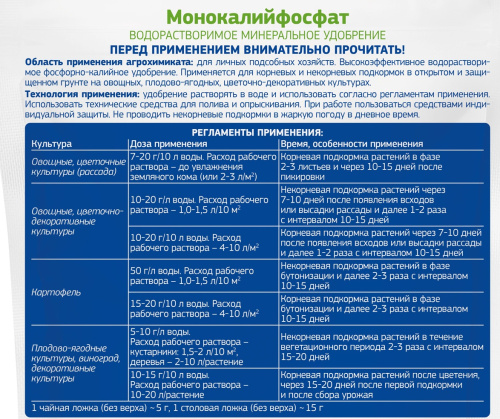 Монокалийфосфат 0.5кг 1 описание